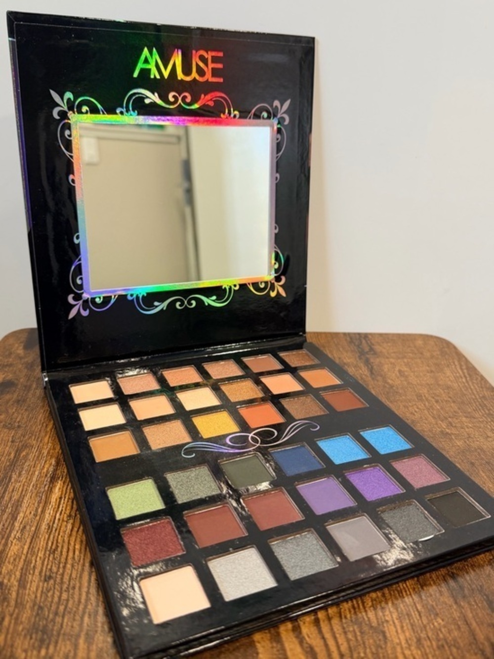 AMUSE 36-Color Eyeshadow Palette — Brown, Gold, Purple, Blue Shades